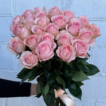 Букет из нежных розовых роз - купить с доставкой в по Куровскому